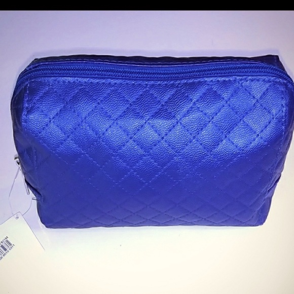 NORDSTROM SIGNATURE CURVED QUILTED COSMETIC BAG- purple/blue color - Picture 1 of 6